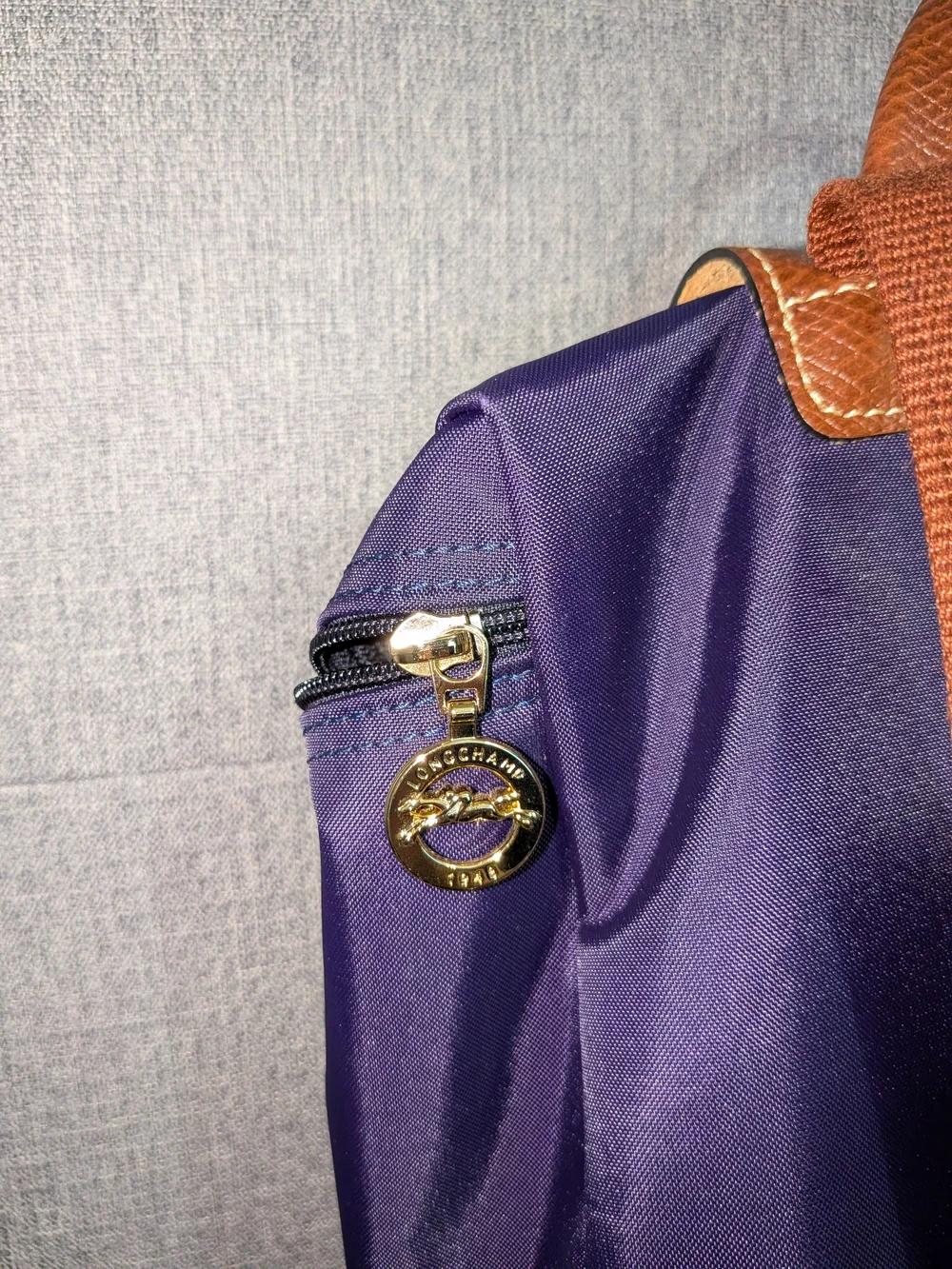 Purple Longchamp Le Pliage Backpack